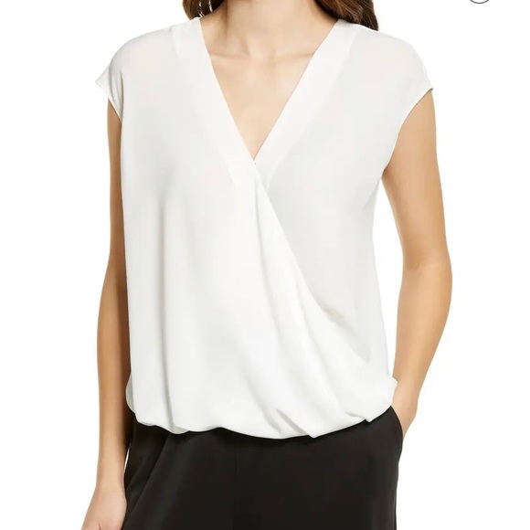 Halogen Tops - NWT Halogen Sheer V-neckline Blouse Top